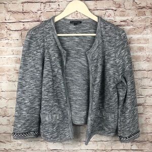 EXPRESS Grey Open Front 3/4 Sleeve Knit Sweater M